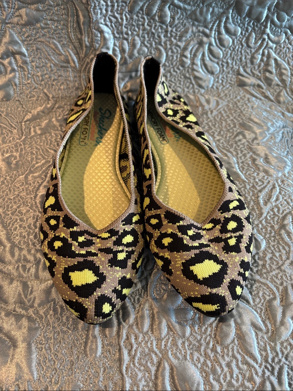 Skechers Leopard Knit Ballet Flats
